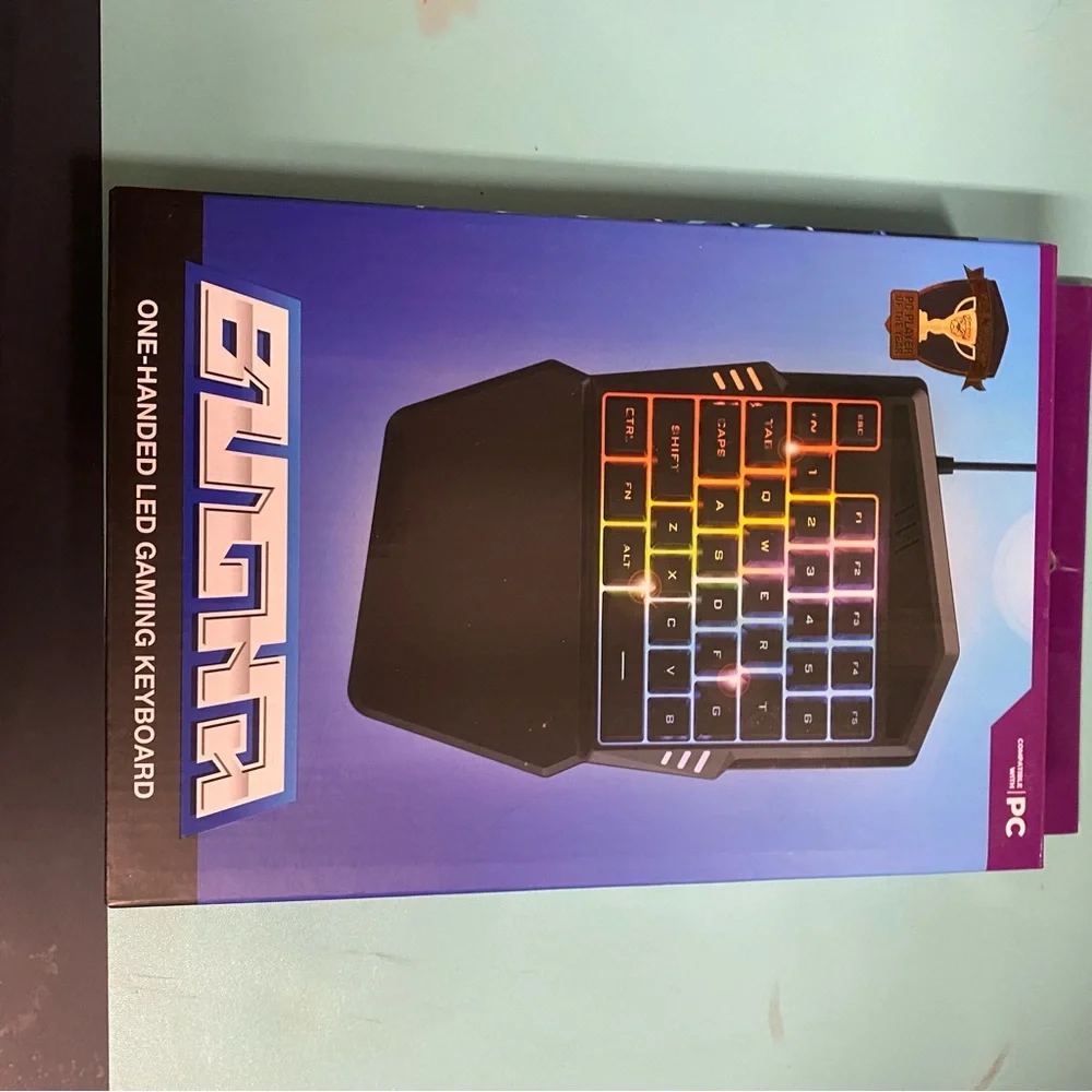 3 Pieces. - 2 1-Handed Gaming Keyboard & 1 LED Monitor Riser
